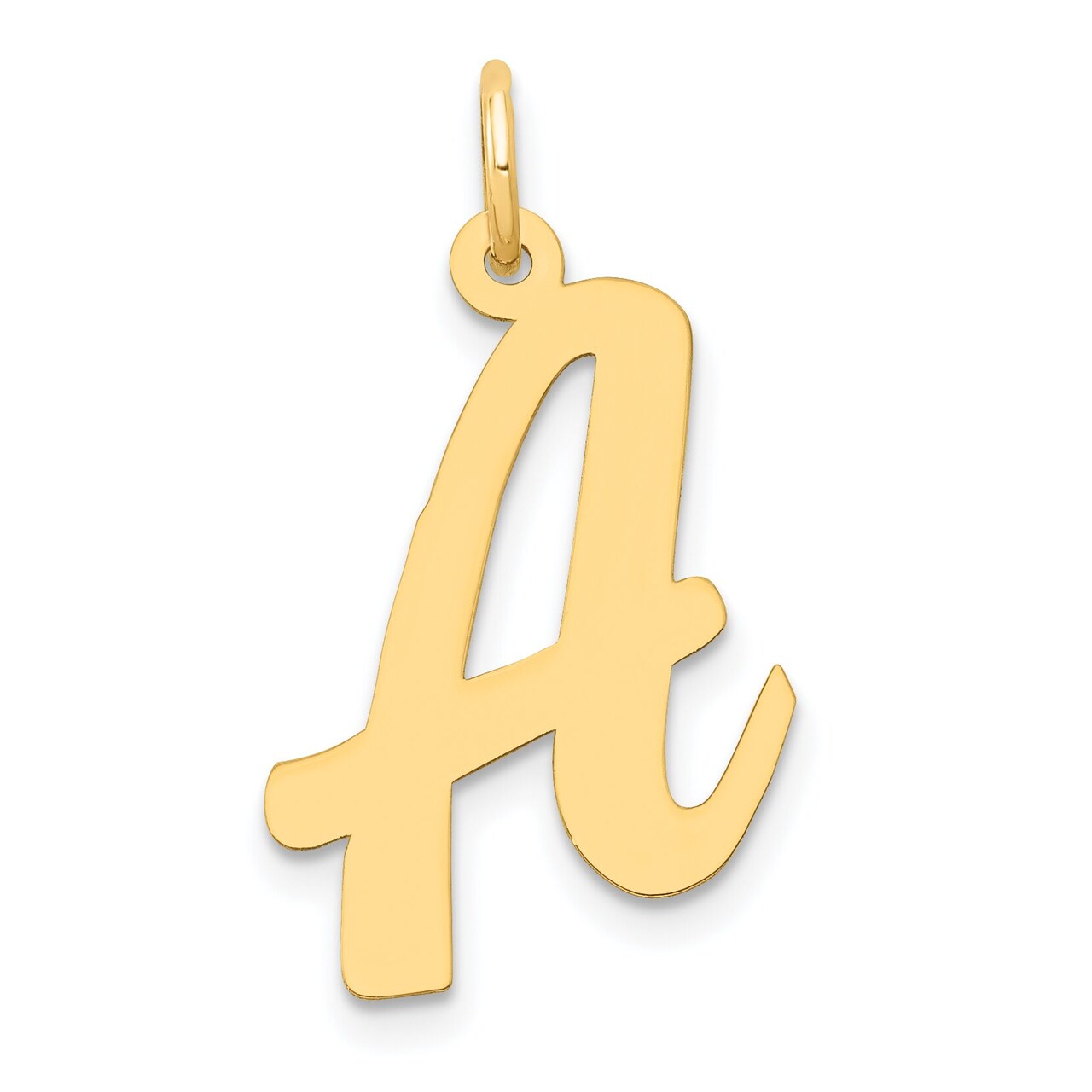 14K Yellow Gold Large Script Initial Letter A Charm Jewerly 22mm x 14mm
